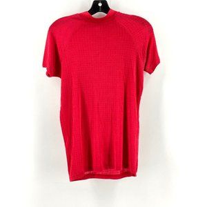 Jovanni USA Women's Red High Neck Short Sleeve Top Shirt Blouse Size L/XL